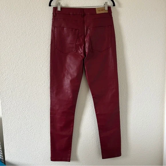 The Kooples Coated Denim High Waist Jeans Women’s 29 NWT Red Stretchy Rockstar
